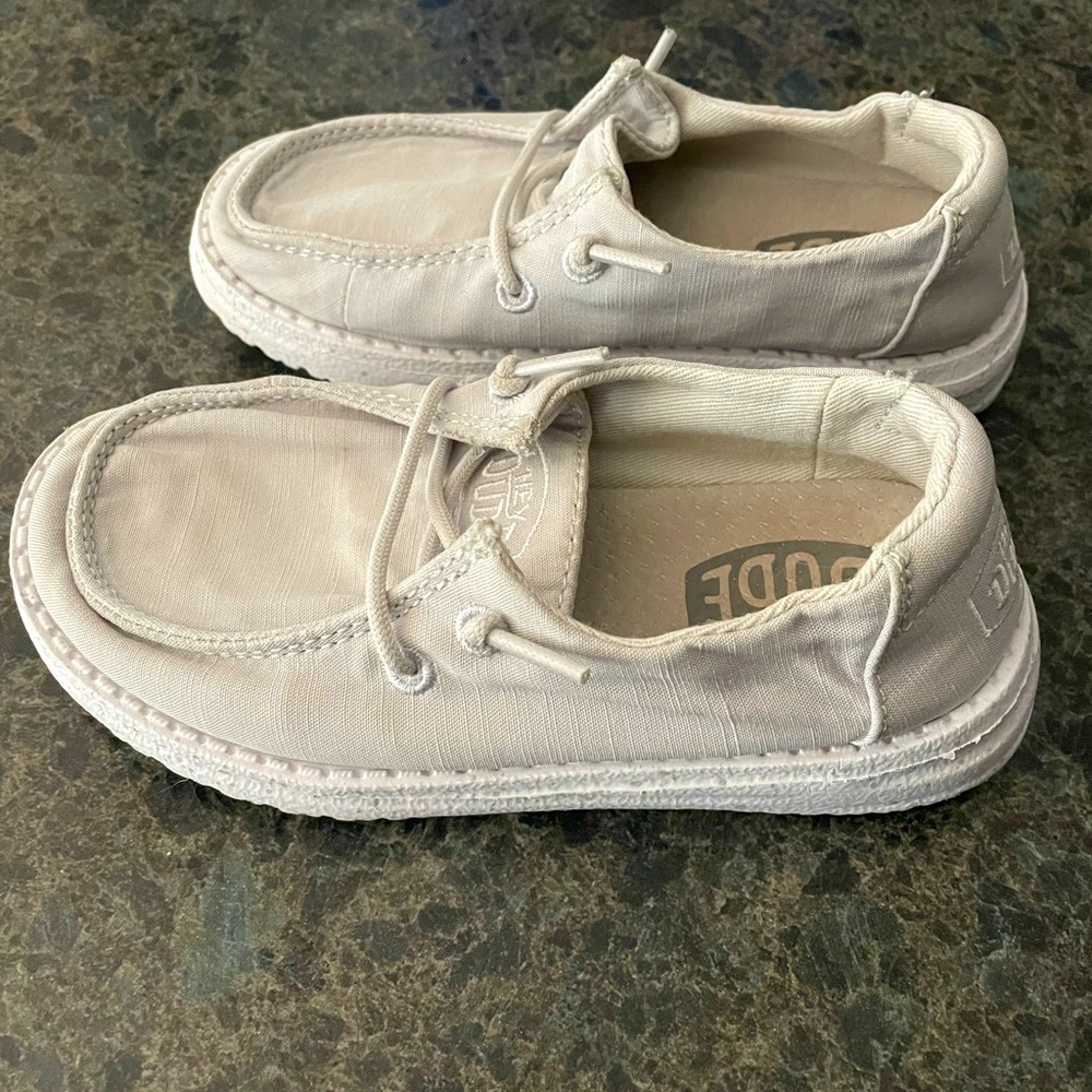 Toddler Size 9 ‘Hey Dude’ shoes. Worn maybe 3 times, amazing condition.